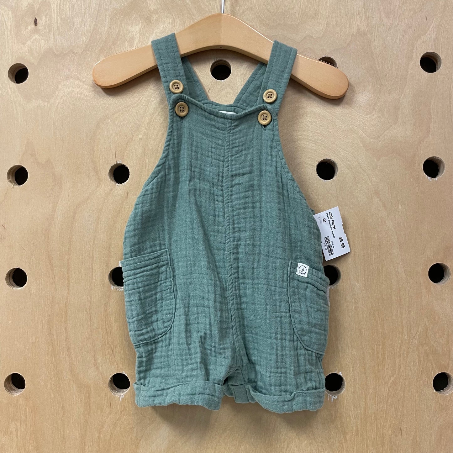 Organic Green Gauze Shortalls