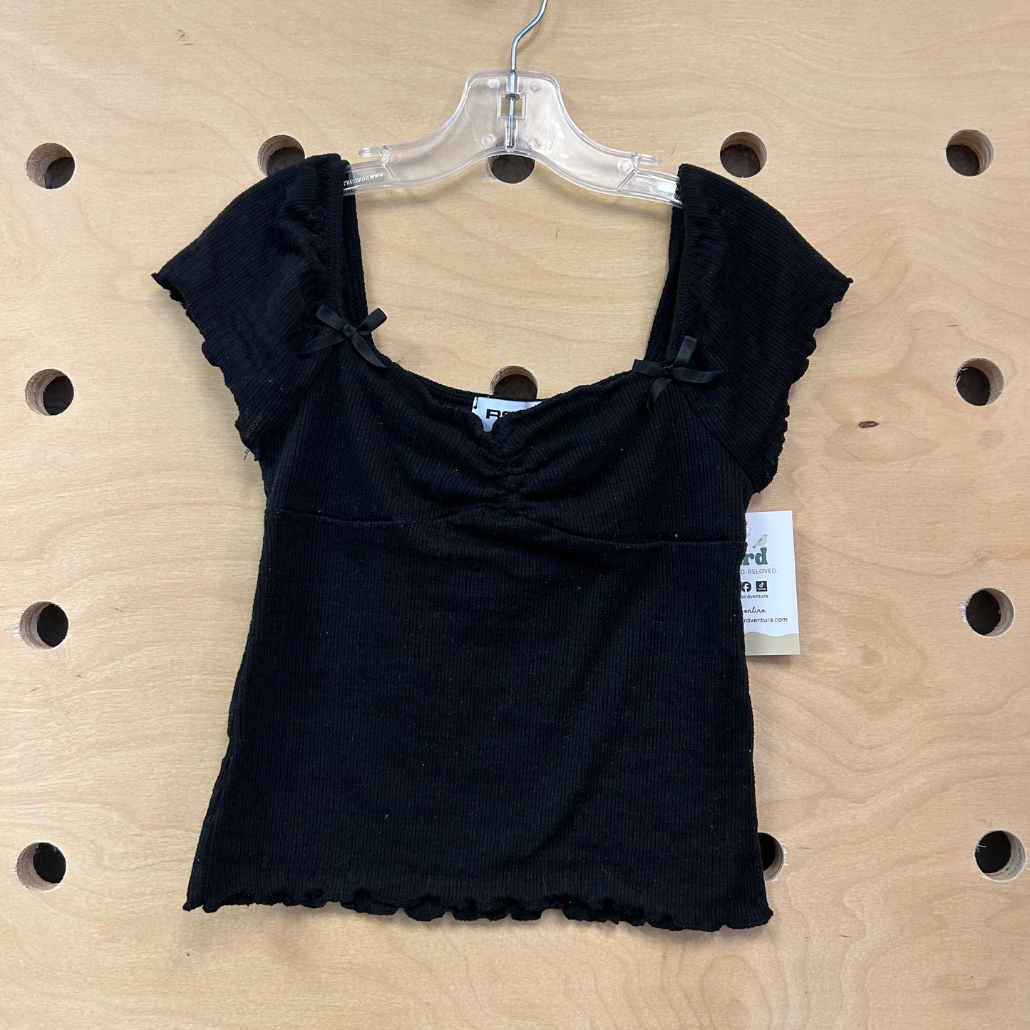 Black Ribbed Top