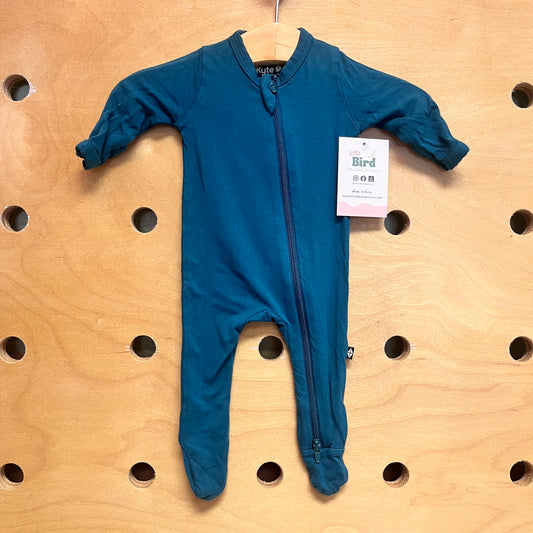 Teal Bamboo 2-way Zip Footies