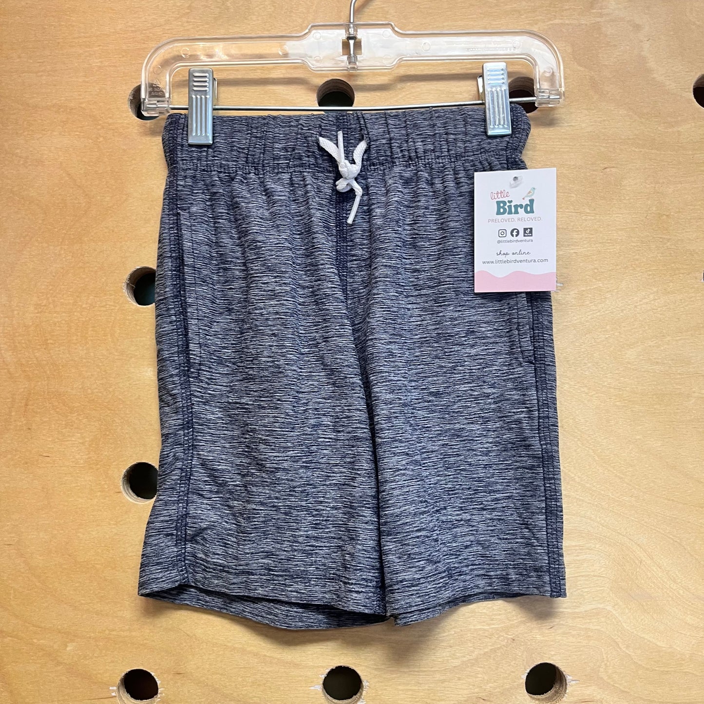 Heathered Blue Drawstring Shorts