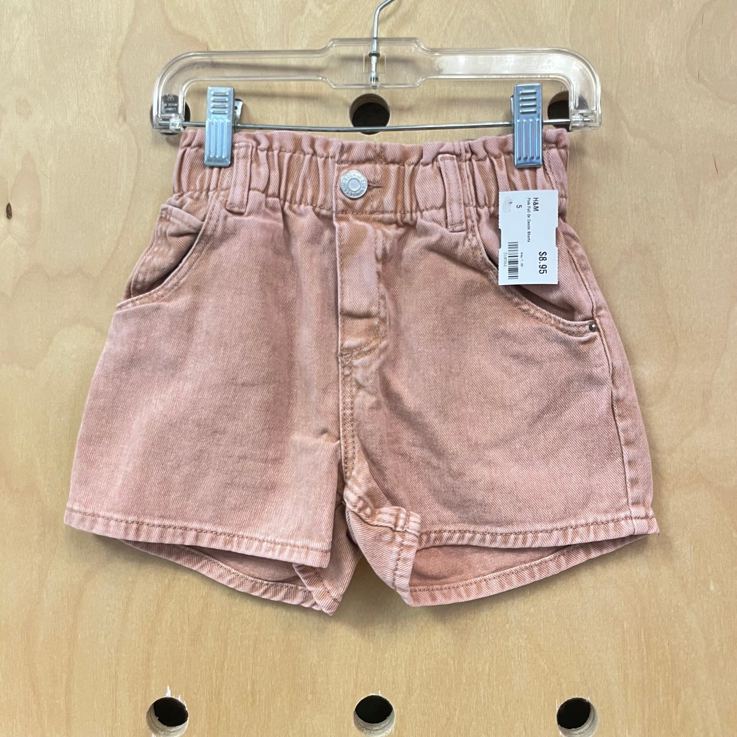 Pink Pull On Denim Shorts