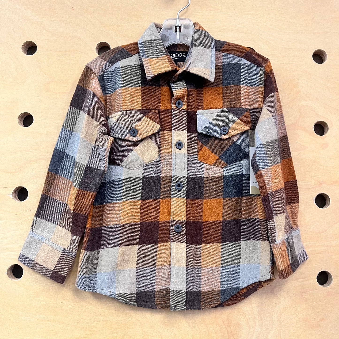Brown/Grey Plaid Button Up