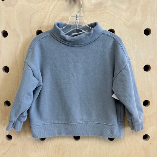 Grey Mock Turtleneck Sweatshirt