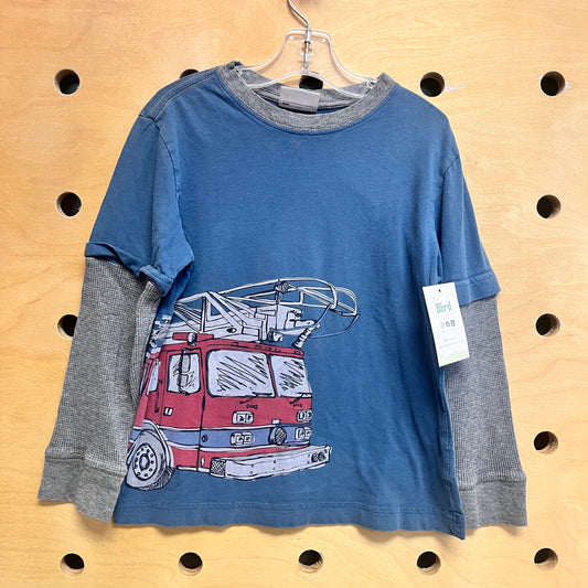 Blue Firetruck Waffle Sleeve LS