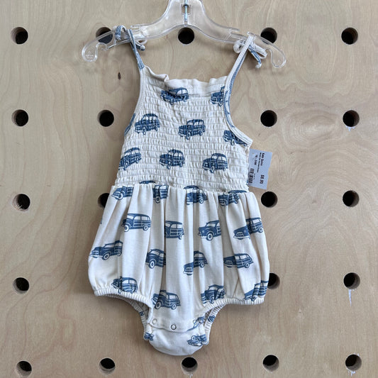 Woody Cars Smocked Romper