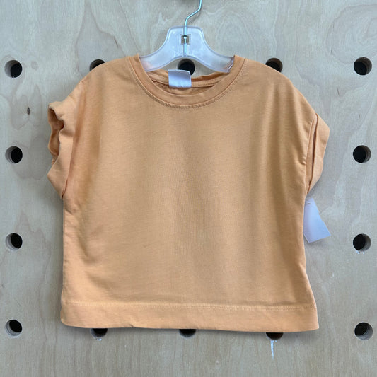 Orange Rolled Sleeve Top