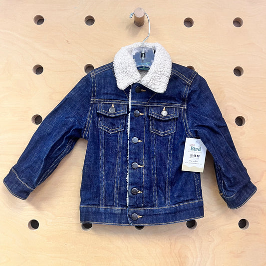 Denim Snap Sherpa Collar Jacket