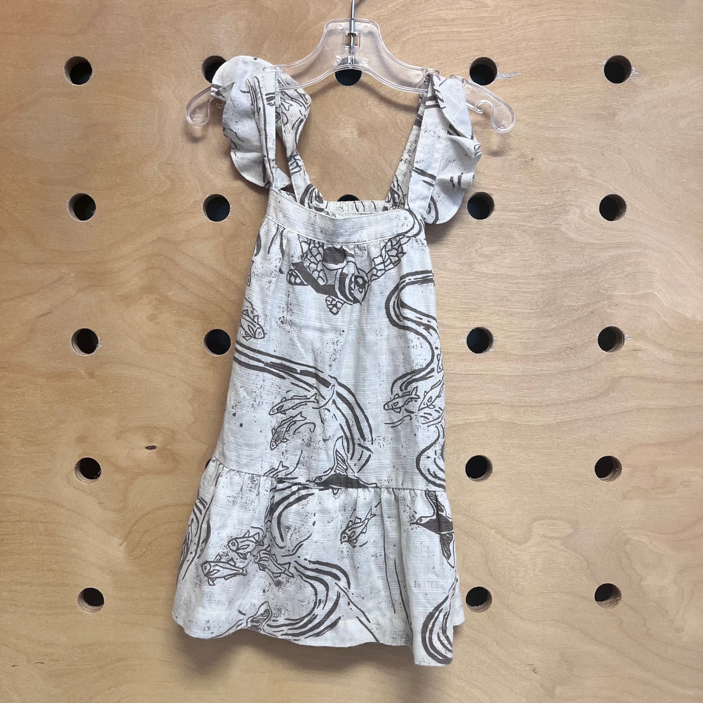 Organic Cream & Beige Fish Dress