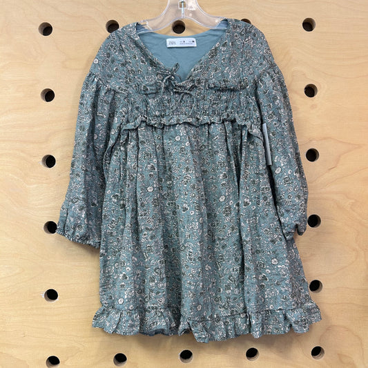 Teal Floral LS Dress