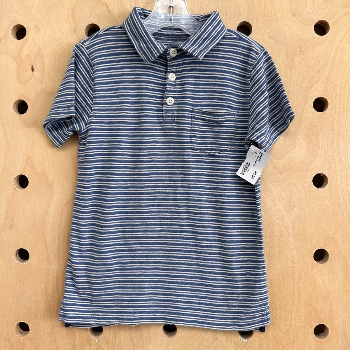 Blue + White Striped Polo