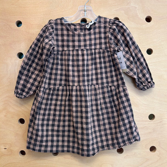 Black/Tan Plaid Dress