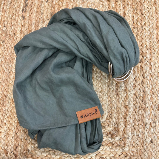 Green Linen Ring Sling