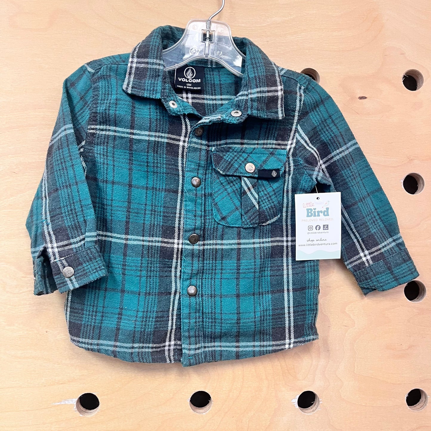 Green Plaid Snap Flannel