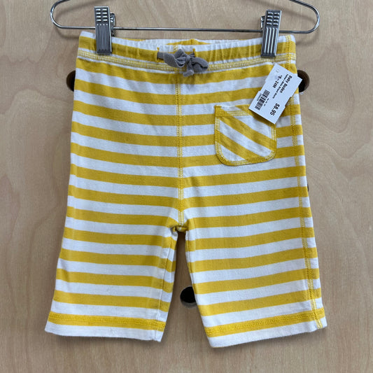Yellow+White Striped Shorts