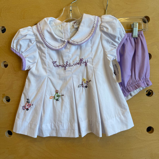 White/Purple Embroider Sanderson Sisters Outfit