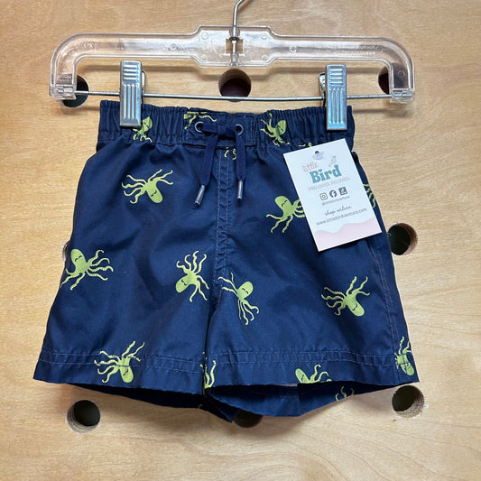 Navy & Green Octopus Swim Shorts