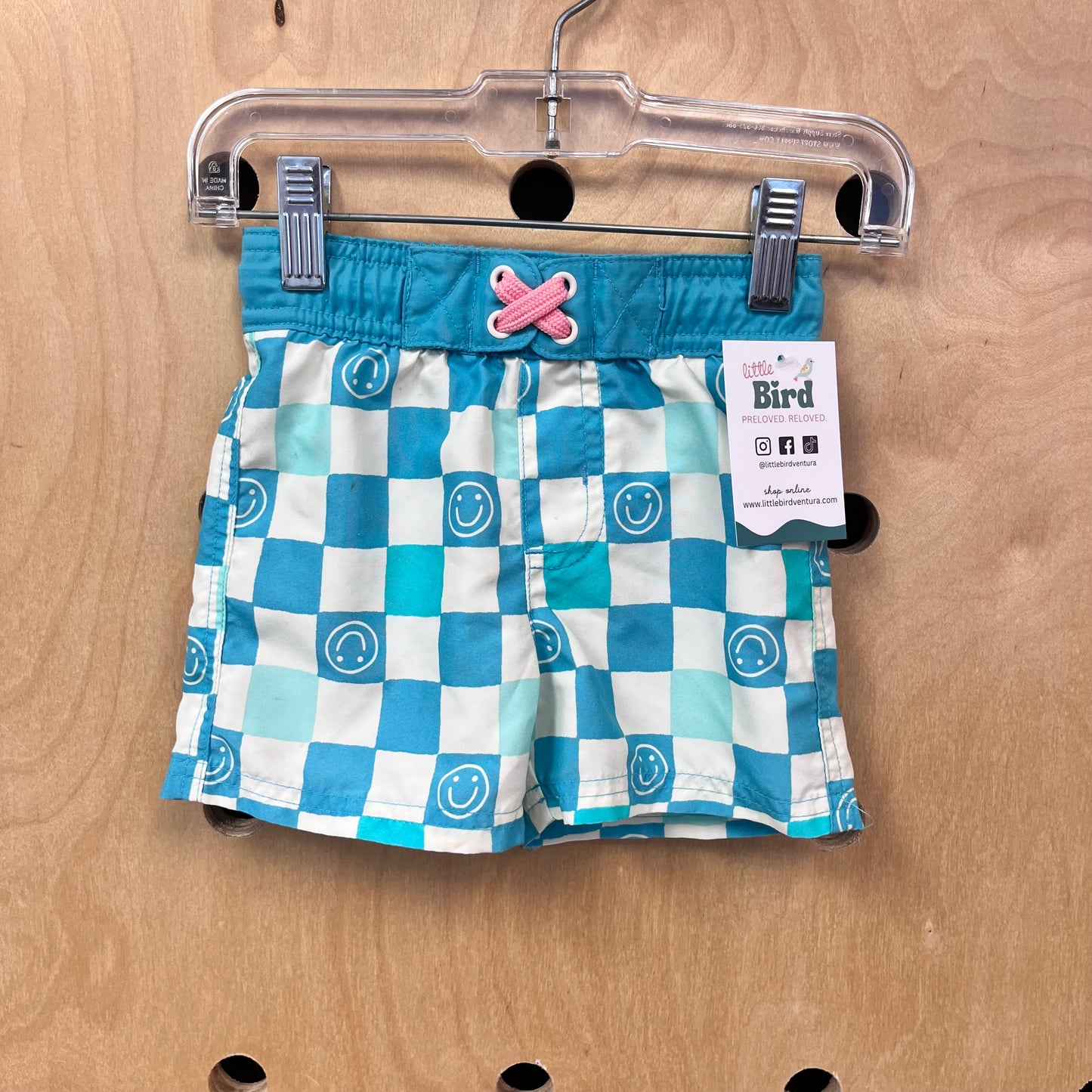 Blue Smiley Swim Trunks