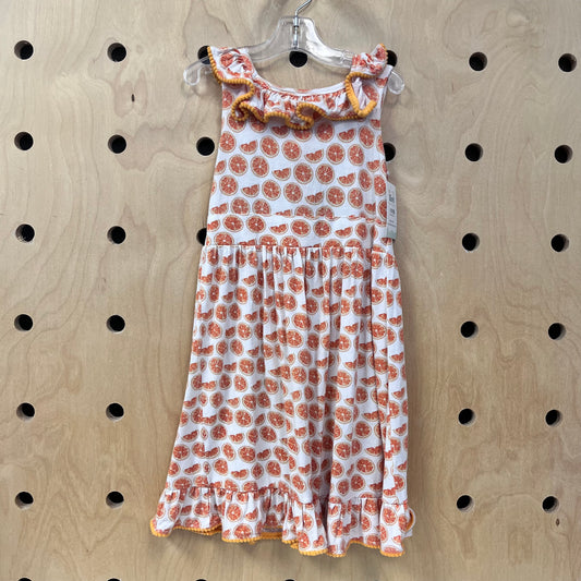 Ivory Oranges Bamboo Dress
