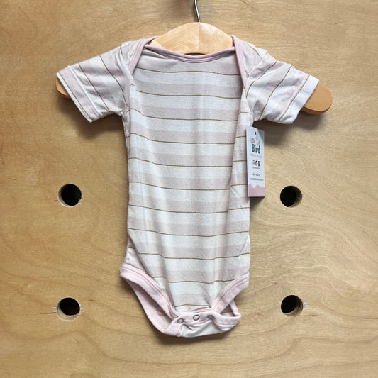 Pink/Gold Striped Bamboo Bodysuit