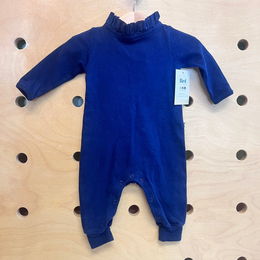 Organic Blue Linen Collar Romper