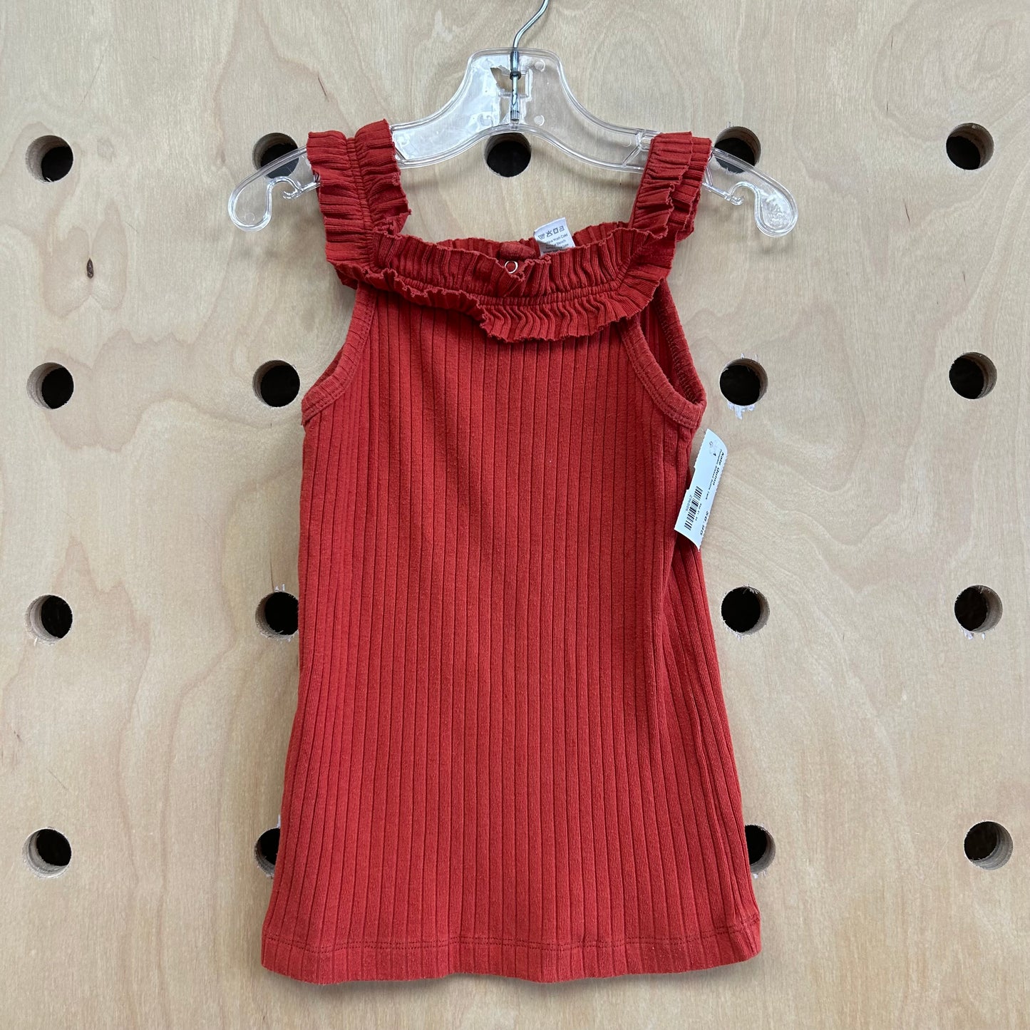 Pumpkin Ribbed Ruffle Tank