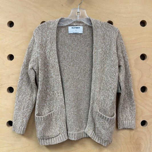 Beige Knit Open Cardigan