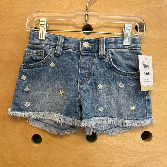 Embroidered Denim Shorts