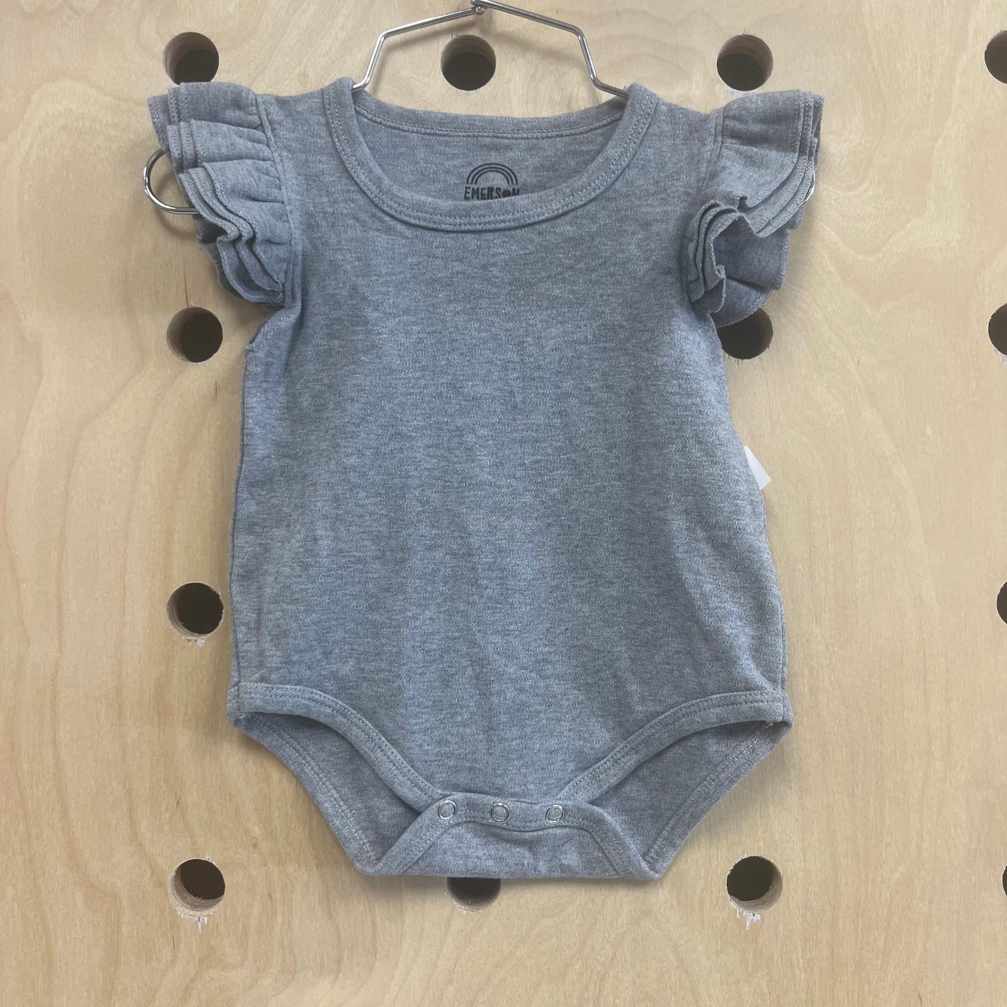 Grey Flutter Sleeve Bodysuit