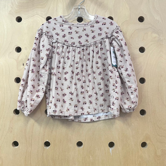 Soft Pink Floral Cord Top