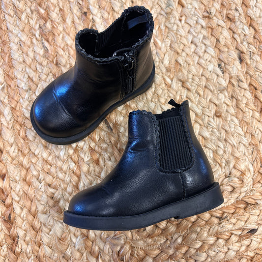 Black Faux Chelsea Boots