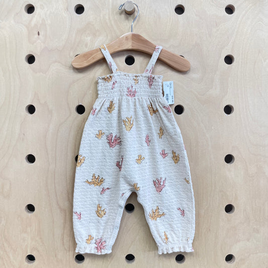Peach Smocked Coral Romper