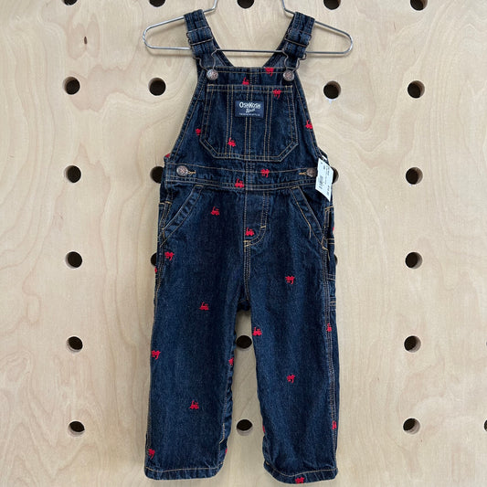 Dark Wash Denim+Trains Overalls