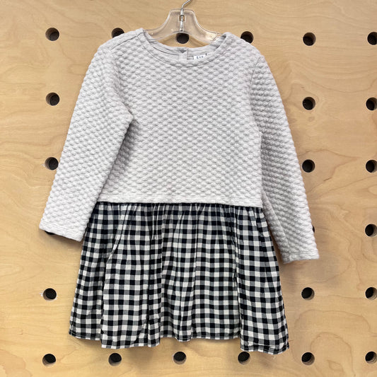 Cream Quilted/Plaid Dress