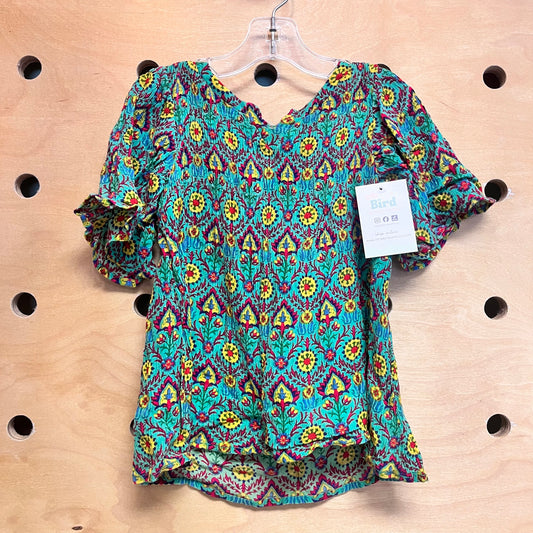 Green/Red Printed Dress