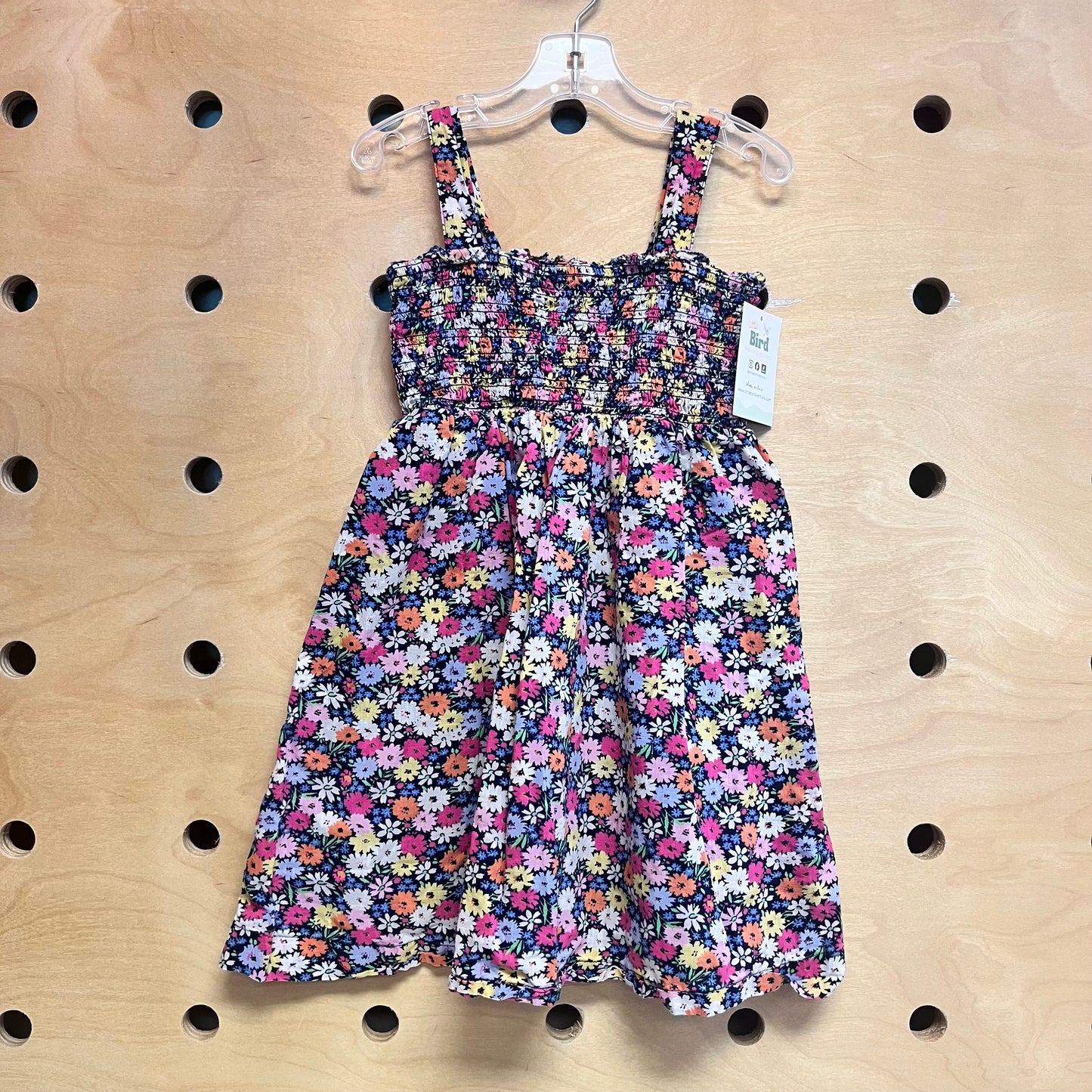 Black/Multicolor Floral Smock Dress