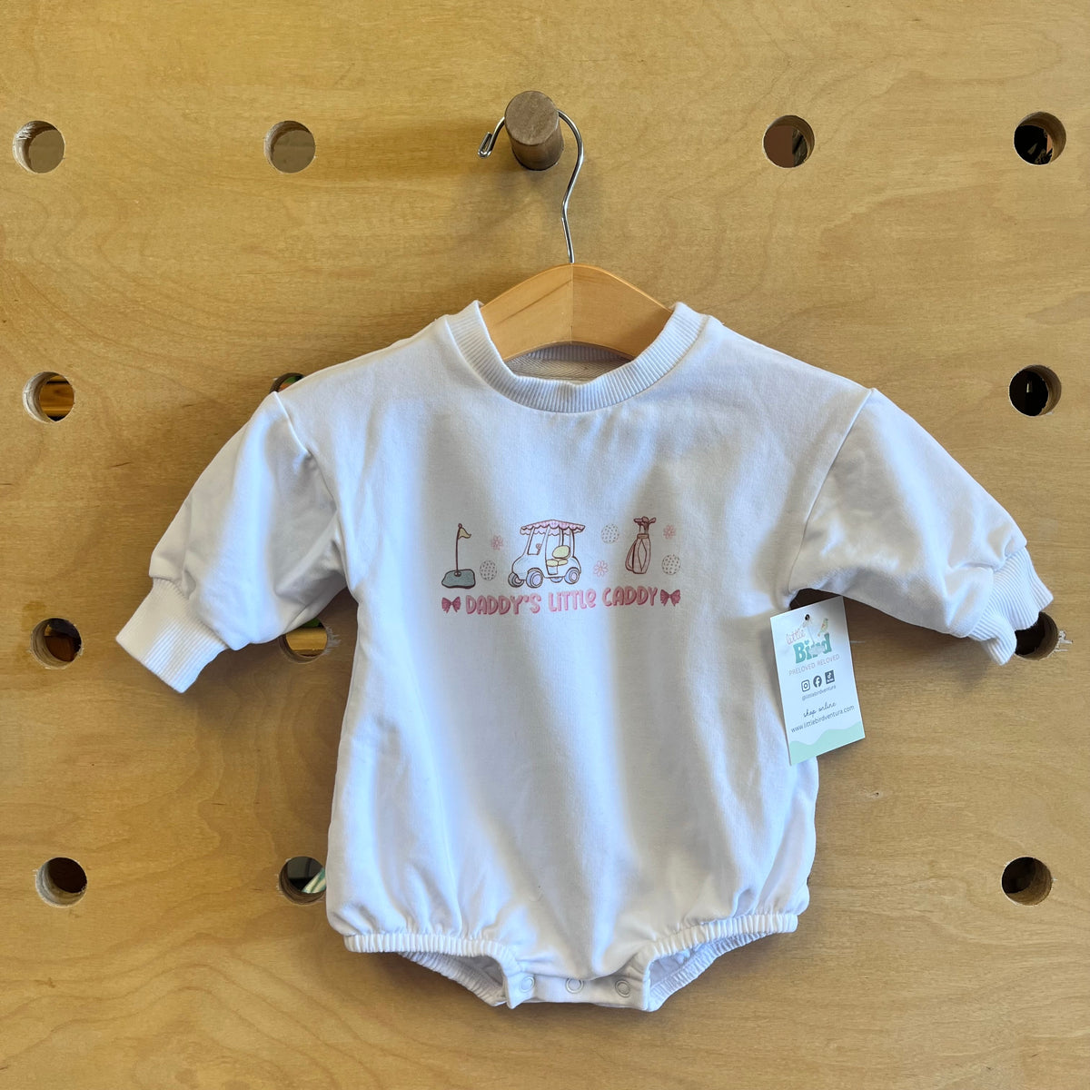 White 'Daddies Little Caddy' Golf Romper