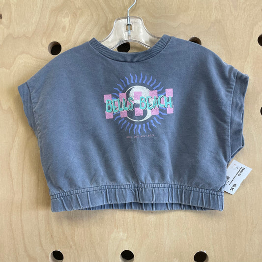Grey Bells Beach Cropped Muscle Tee