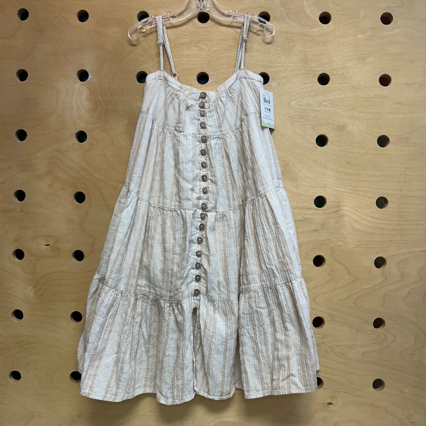 Brown & Cream Button Dress
