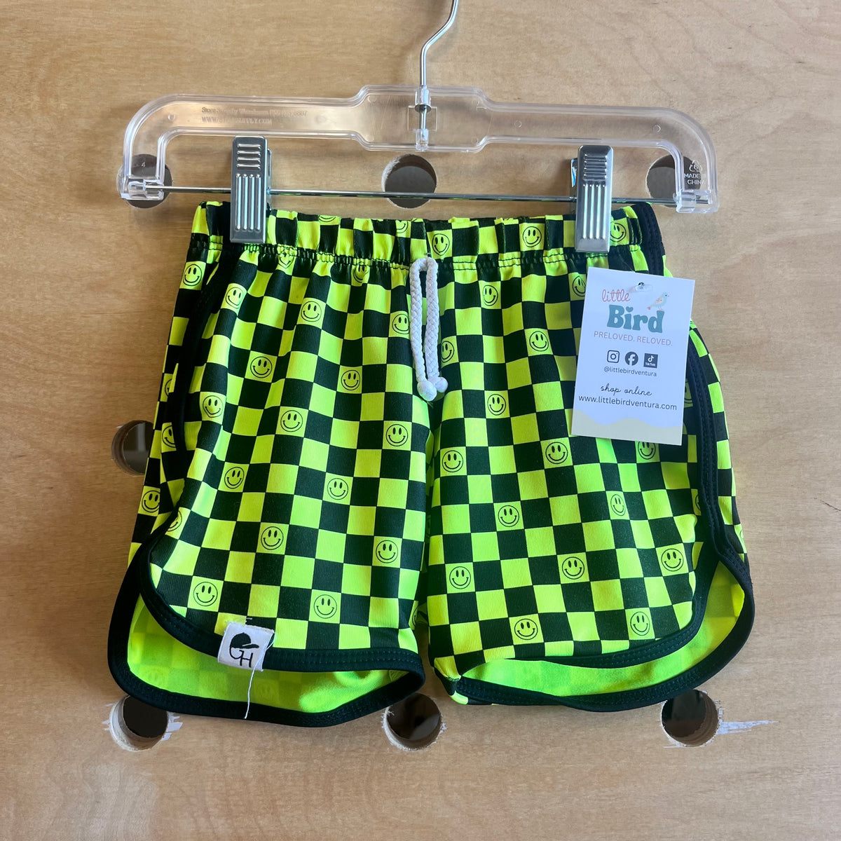 Black/Green Smiley Shorts