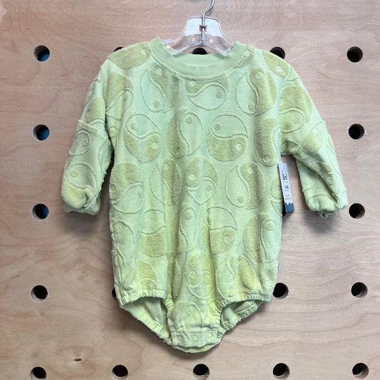 Green Terry Ying-Yang Bubble Romper