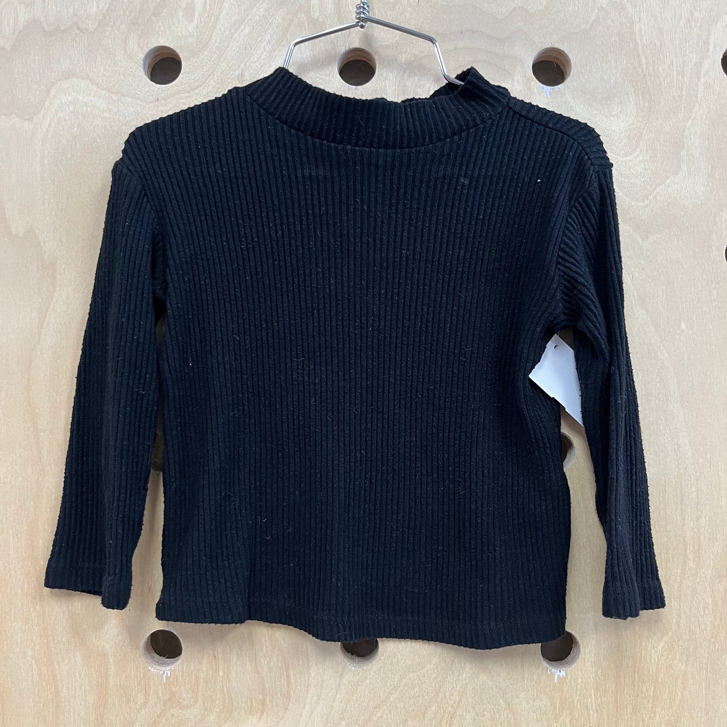 Black Ribbed Mock Turtleneck