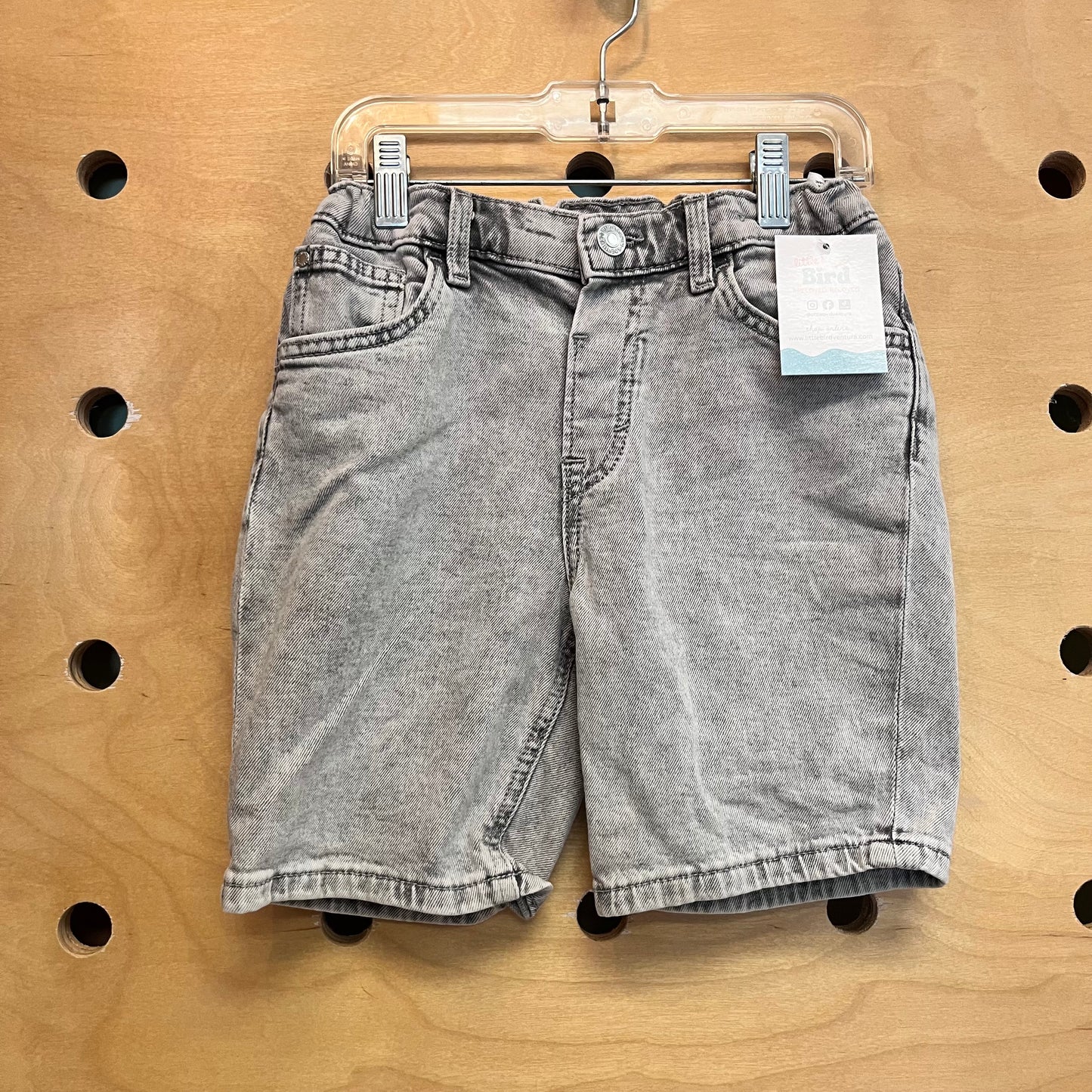 Grey Wash Denim Shorts