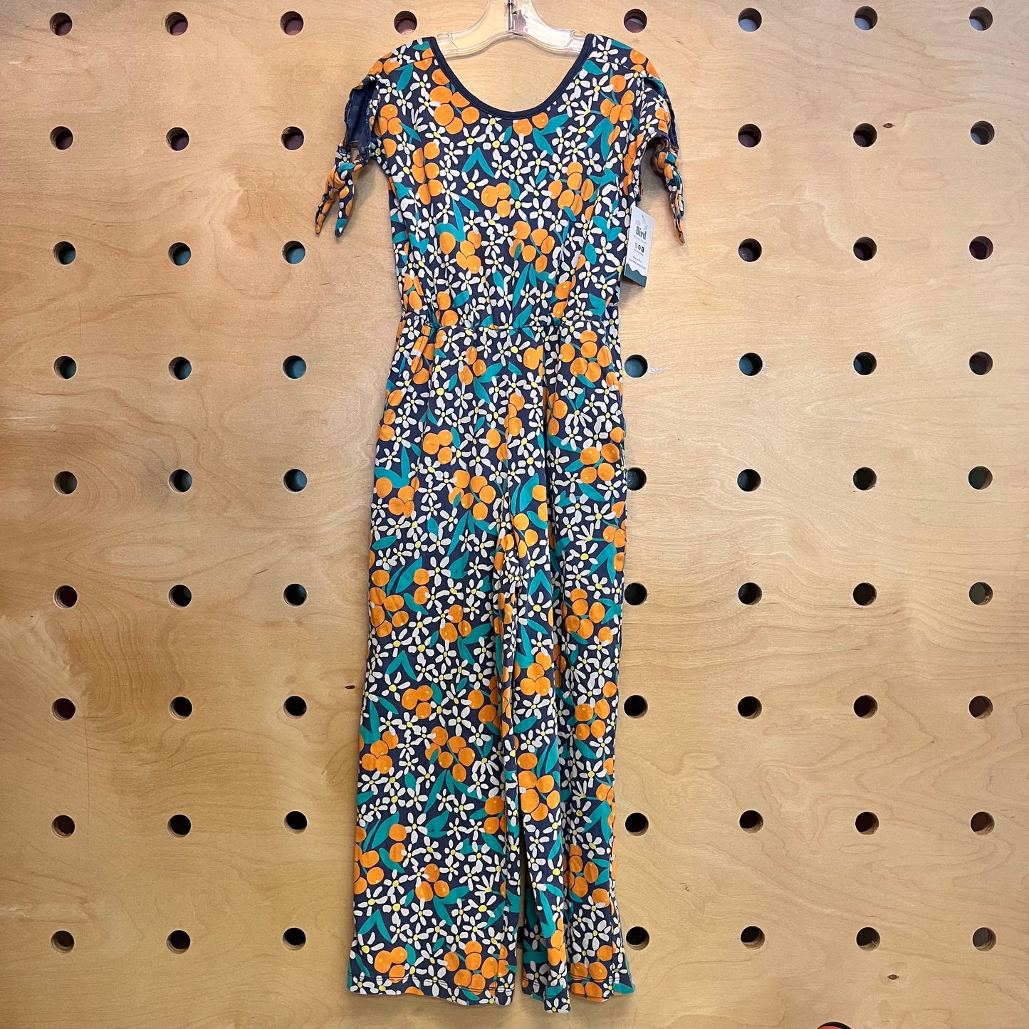 Teal/Orange Citrus Cotton Romper