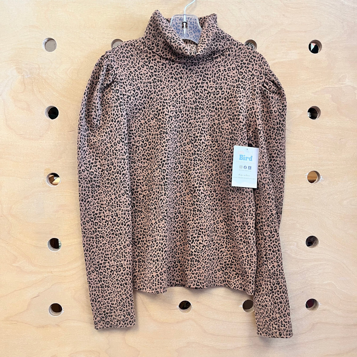 Brown/Black Ribbed Cheetah Print Turtle Neck