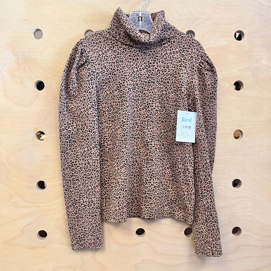 Brown/Black Ribbed Cheetah Print Turtle Neck