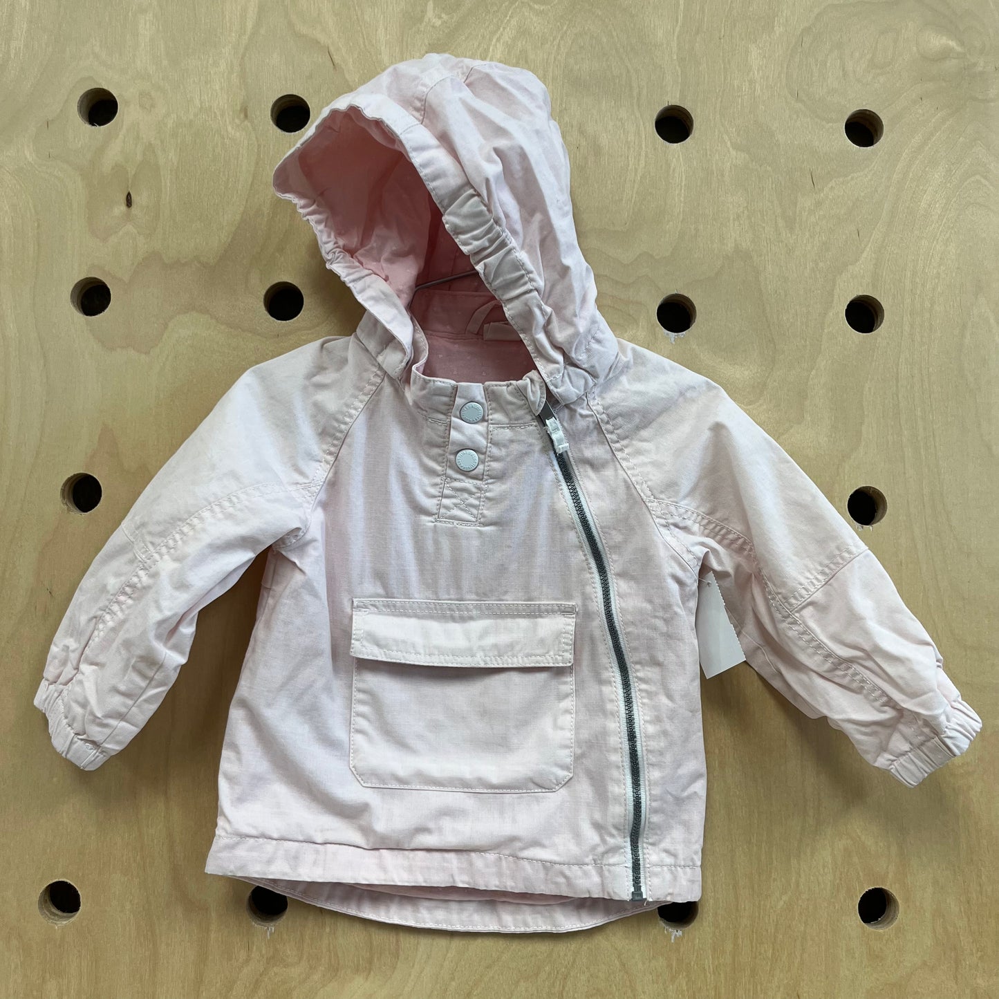 Pink Front Pocket Zip Hoodie