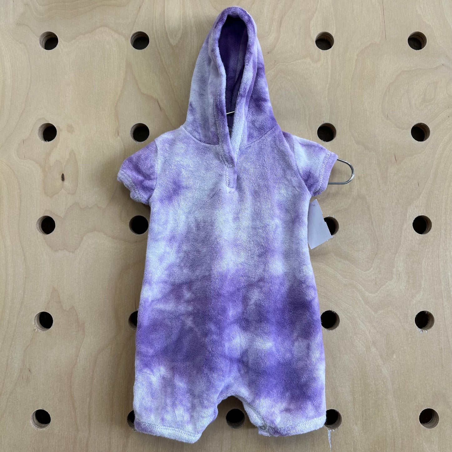 Lavender Terry Tie Dye Hoodie Romper