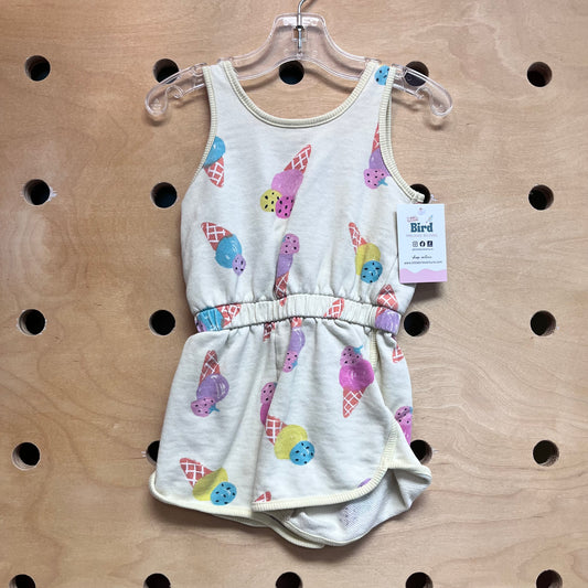 Yellow Ice Cream Cones Romper