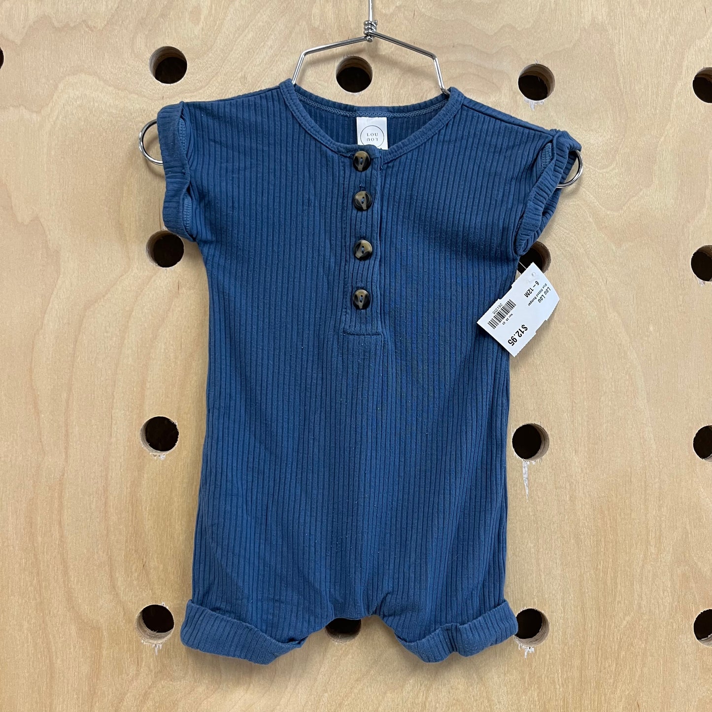 Blue Ribbed Romper