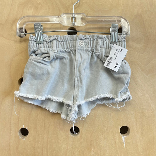 Grey Raw Hem Denim Shorts
